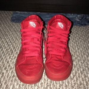 All red high top vans